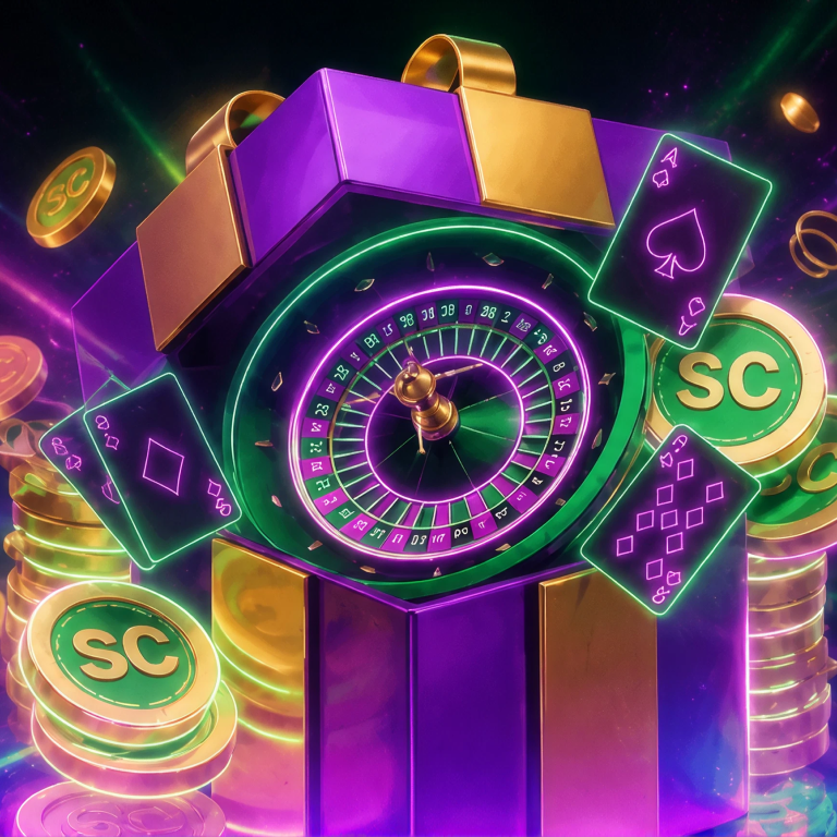 Two coin packs glowing gold and teal on a dark background