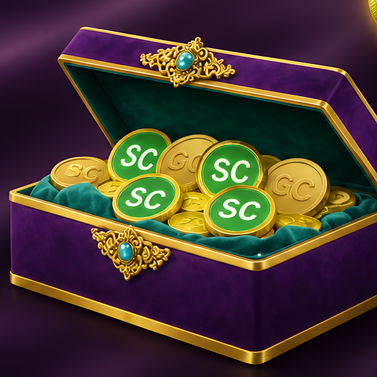 Two cartoon coins high-fiving above a gift box icon